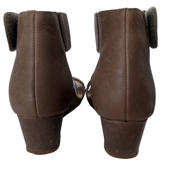 Aetrex Becca Woven Leather Wedge Comfort Sandals Size 38 US 7.5-8 Beige Ankle - Picture 7 of 15